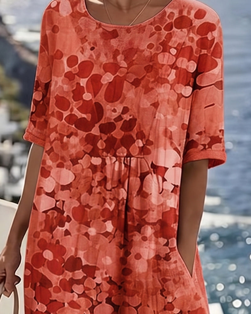 Icone™ PocketDress: Afslappet, Flagrende, Løs Kjole Med Print Og Lommer