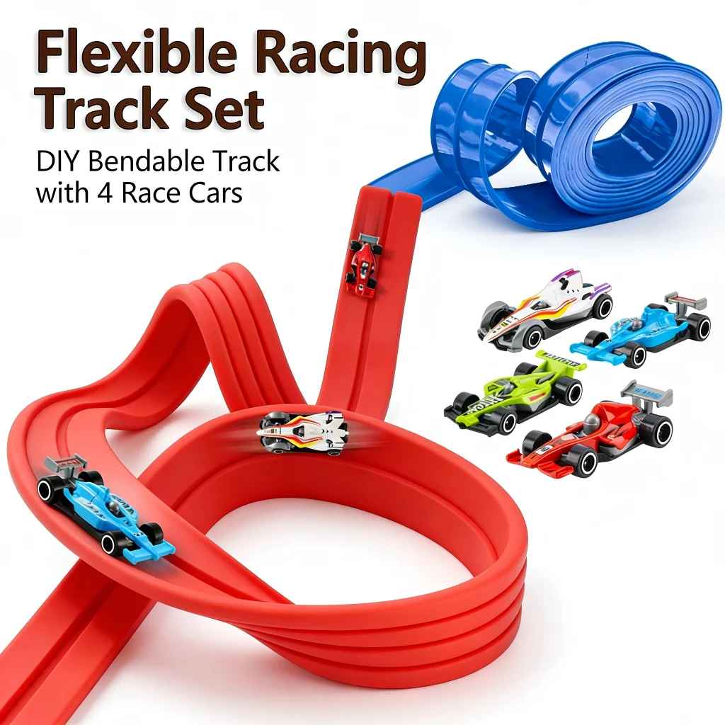 Kletshuts™ FlexibleRacer: Kreativt Bygbart DIY Fleksibelt Racerbanesæt