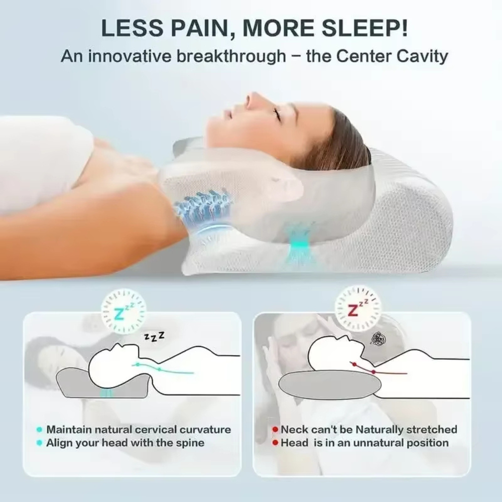 PudeLyst ergonomisk konturpude til natlig komfort