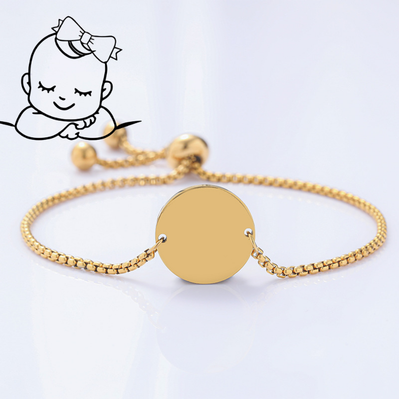 Jewelance™ BabyCharm: Personligt Gravert Baby Charm Erindrings Fødselsarmbånd