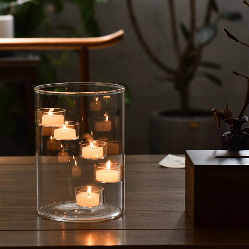 CandlelightGlass - Elegant Flydende Mini Stearinlys Glas Holder