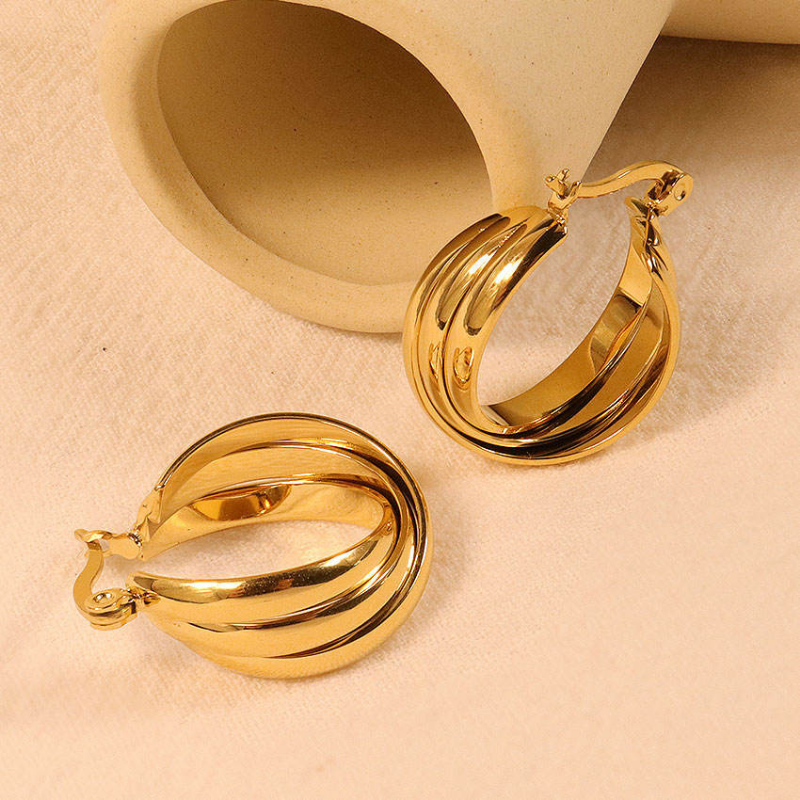 Jewelance™ LuxeHoops 1+1 GRATIS: Luksuriøse Minimalistiske Elegante Mode Hoops Øreringe