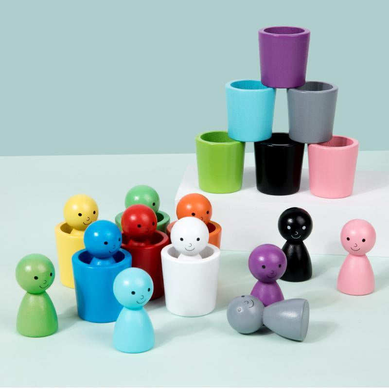 Kletshuts™ SortingCups: Pædagogisk Børn Farvelægning Sortering Kopperne Og Figur Spil