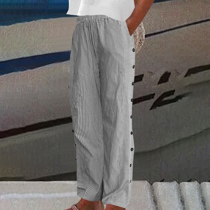 Icone™ StripePants: Komfortable Bukser Med Sidelommer I Mode