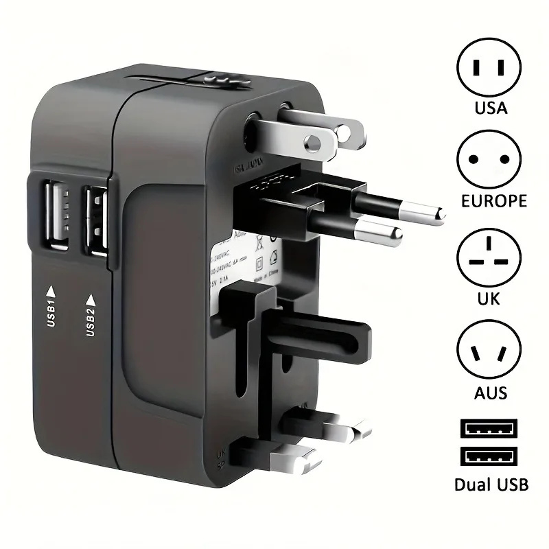 UniversalAdapter - Universal Dual Ports Rejse Kompakt Adapter