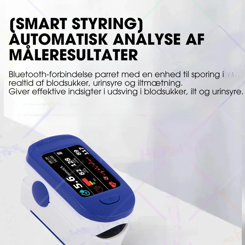 Målesæt med fingerpulsoximeter og DS-6 blodsukkermåler