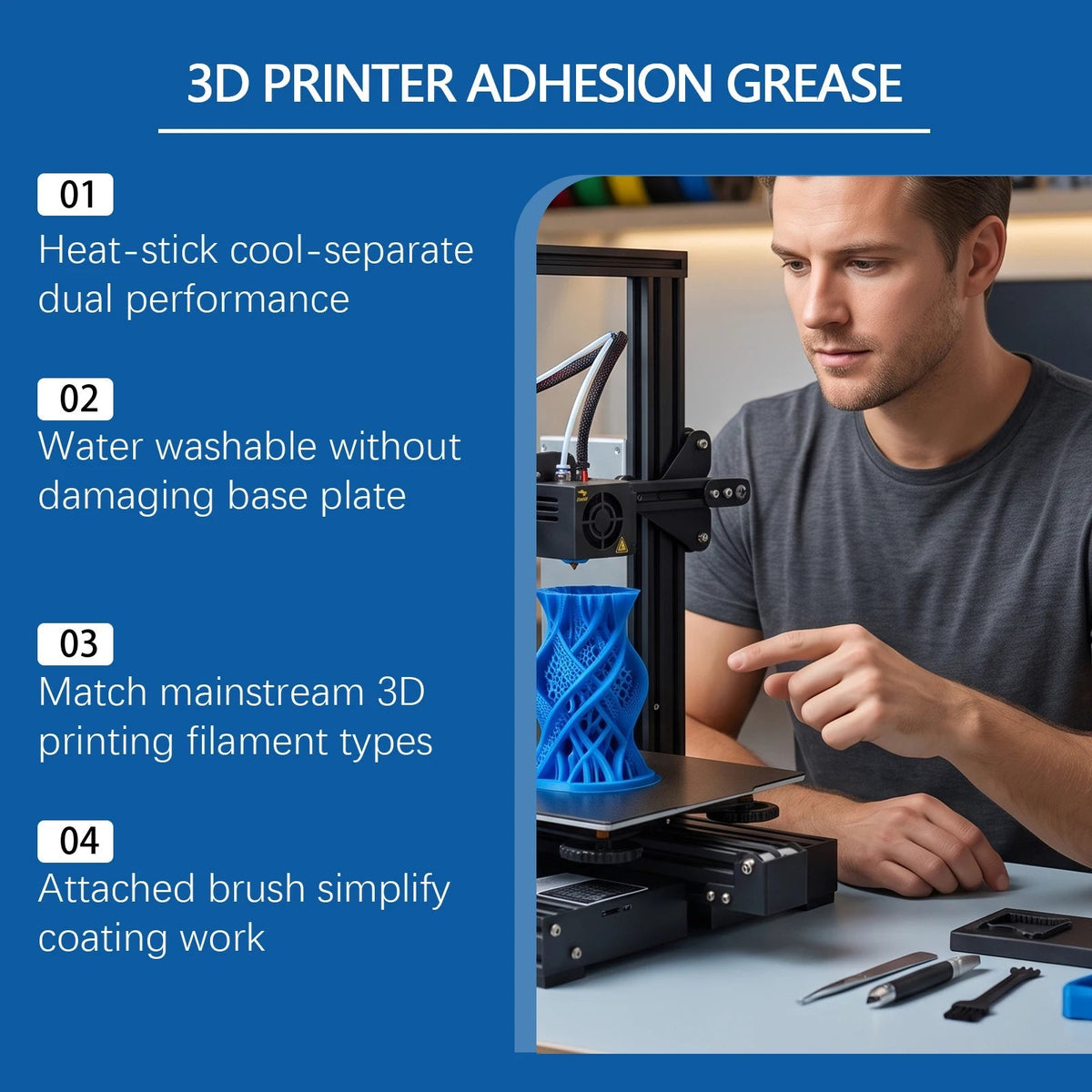 AdhesionGrease - 3D Printer Adhesion Bed Grease For Reliable First Layers