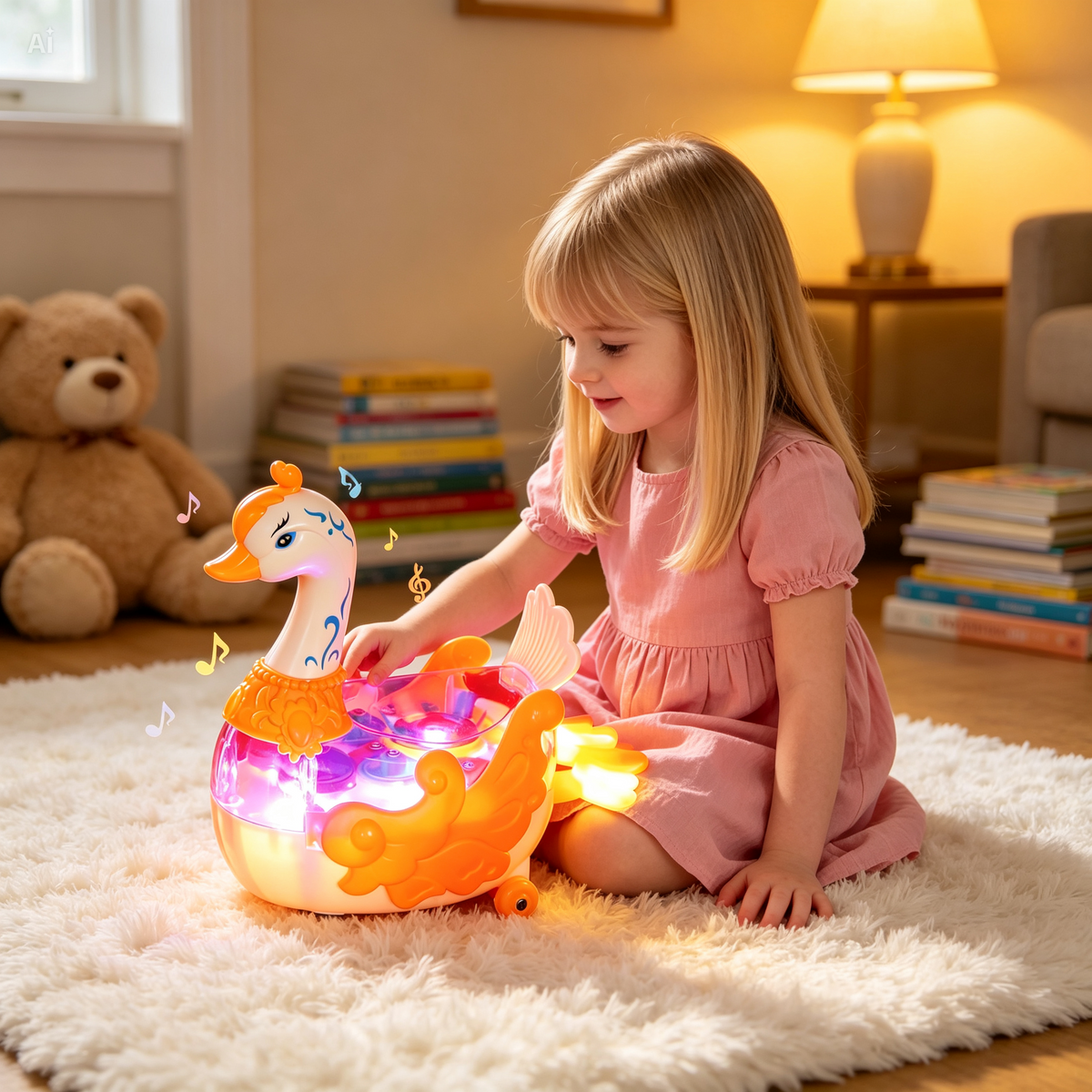 Kletshuts™ SwanToy - LED Gennemsigtig Gear Formgivning Svane Legetøj