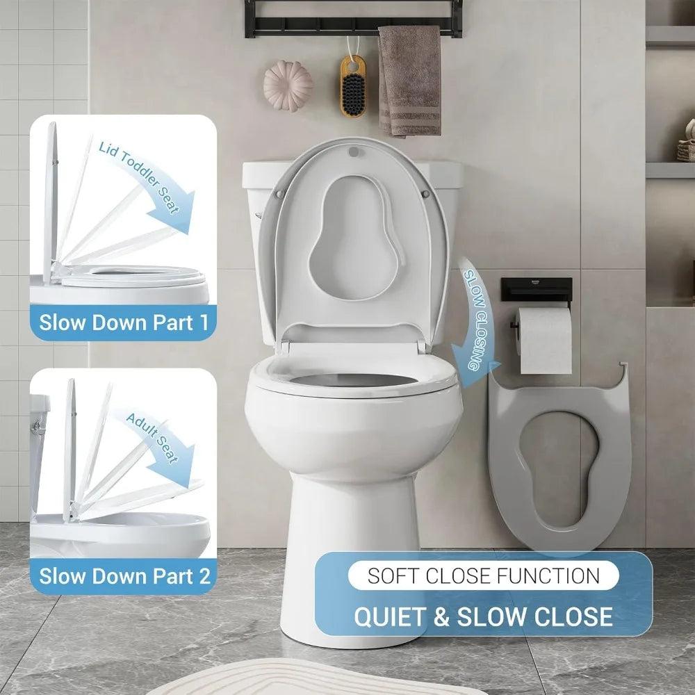 FamilySeat: 2 i 1 Voksen- Og Børnetoiletbræt Med Blød Lukning