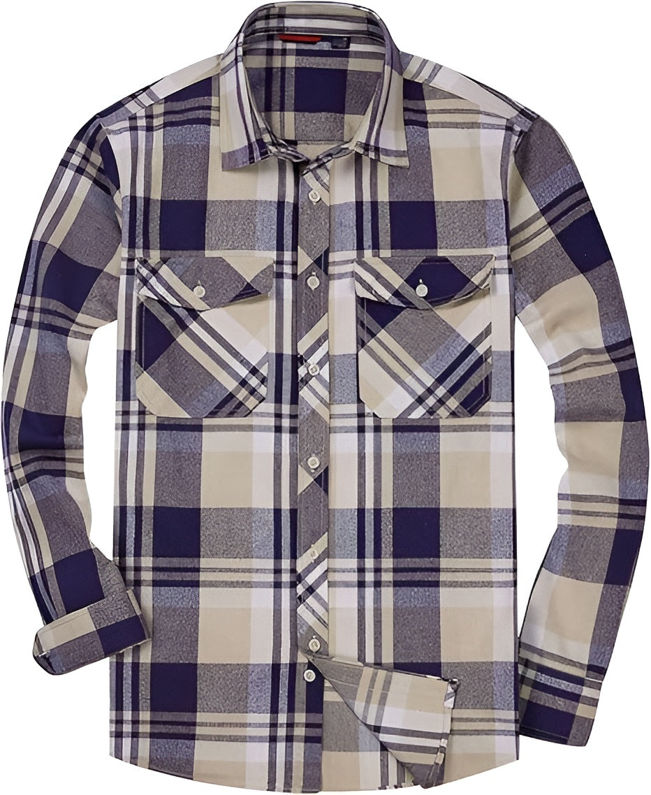 Icone™ CheckeredLongsleeves: Klassisk Afslappet Knap Ned Ternet Langærmet