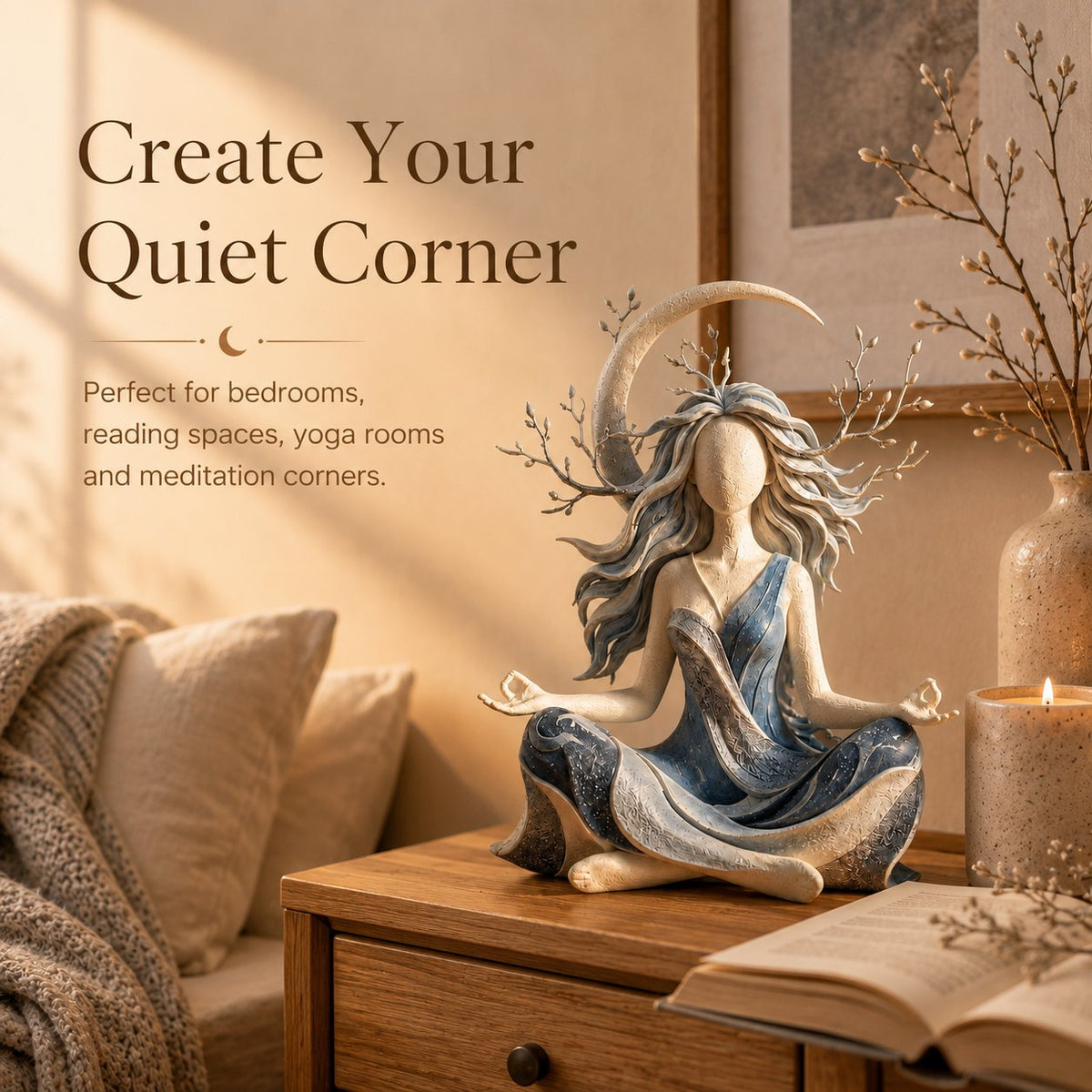 MeditationFigurine: Rolig Ånd Meditation Figurine Hjem Deko