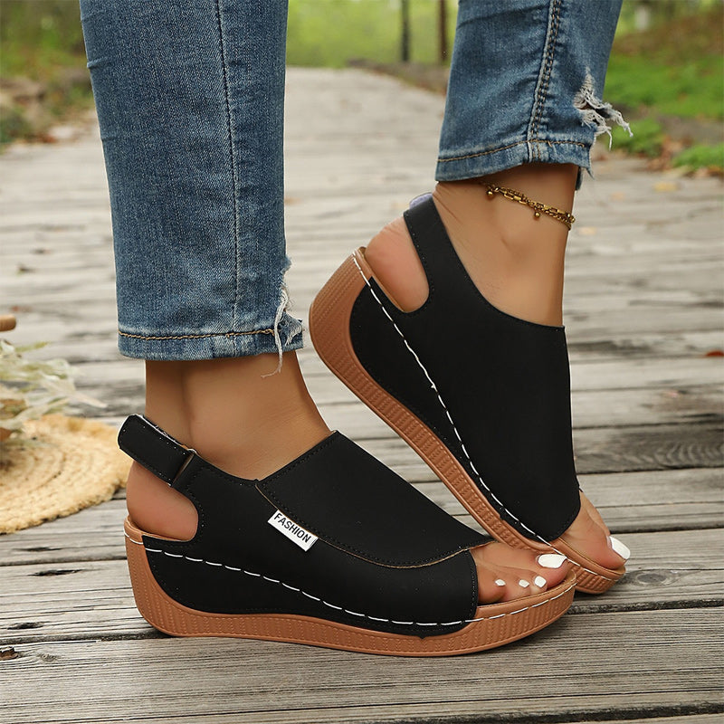 Happy™ SlopeSandals - Elegant Behagelig Stilig Slope Hæl Sandaler
