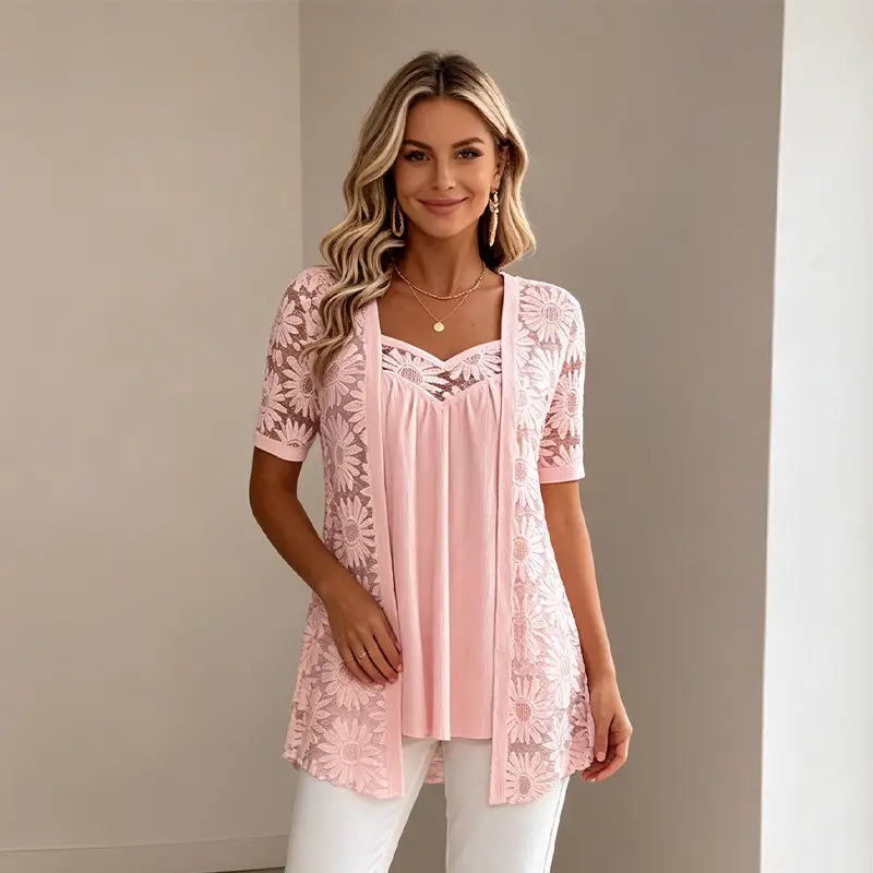 Icone™ LayeredBlouse: Kvinders Elegante Sofistikerede Casual Lagdelt Bluse