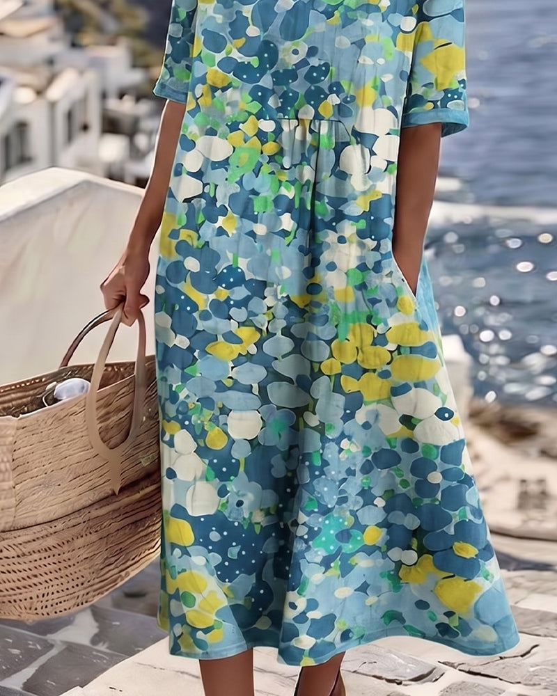 Icone™ PocketDress: Afslappet, Flagrende, Løs Kjole Med Print Og Lommer