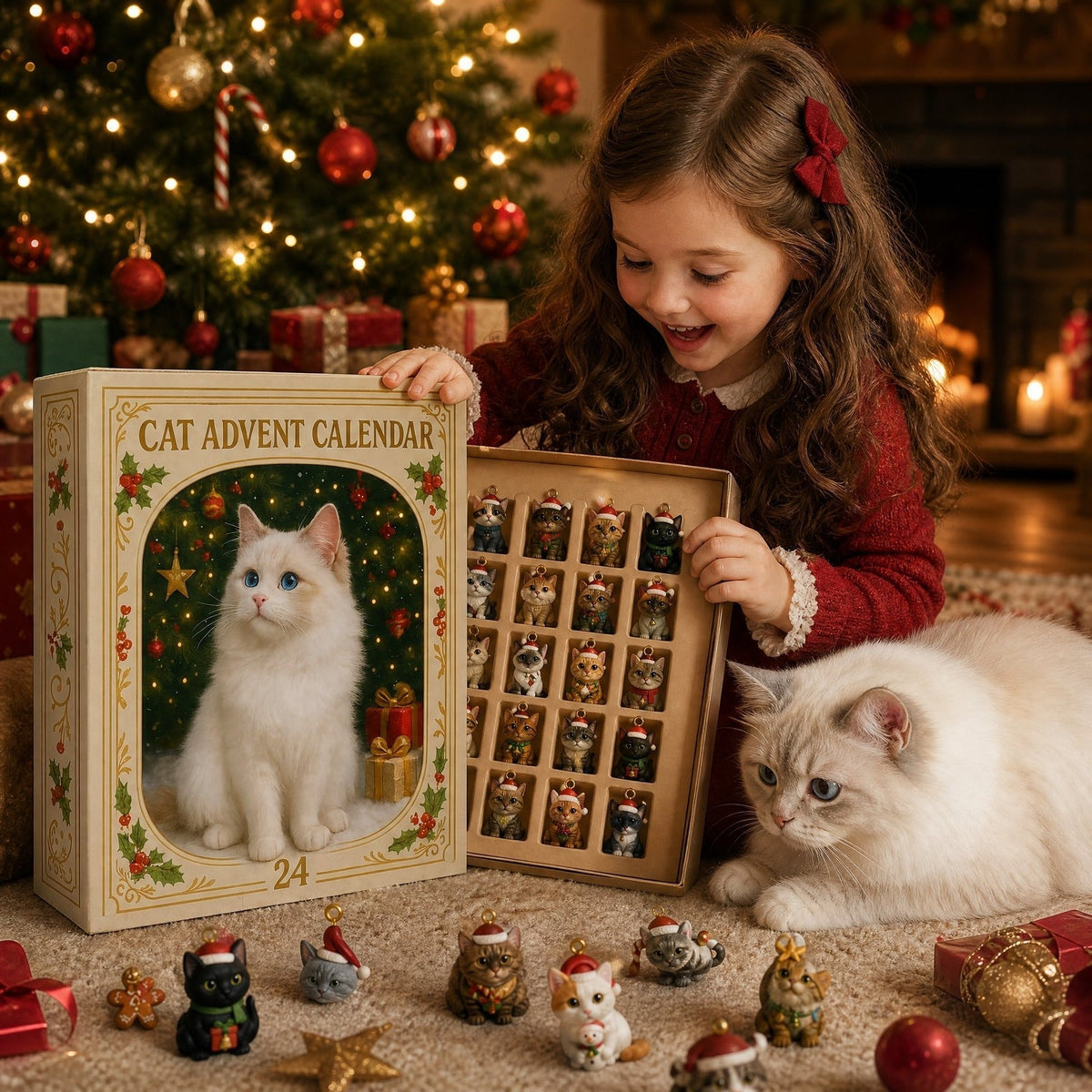 Kletshuts™ CatAdvent - Juleferie 3D Katte Adventskalender Nedtælling
