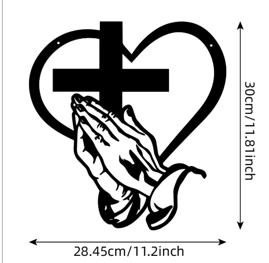 SpiritualDecor - Elegant Hjem Hængende Kors Hjerte Åndelig Dekoration
