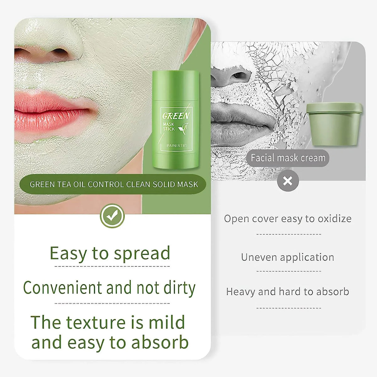 FacialMask 1+1 GRATIS: Rulle Stok Ansigtsrensende Muddermaske