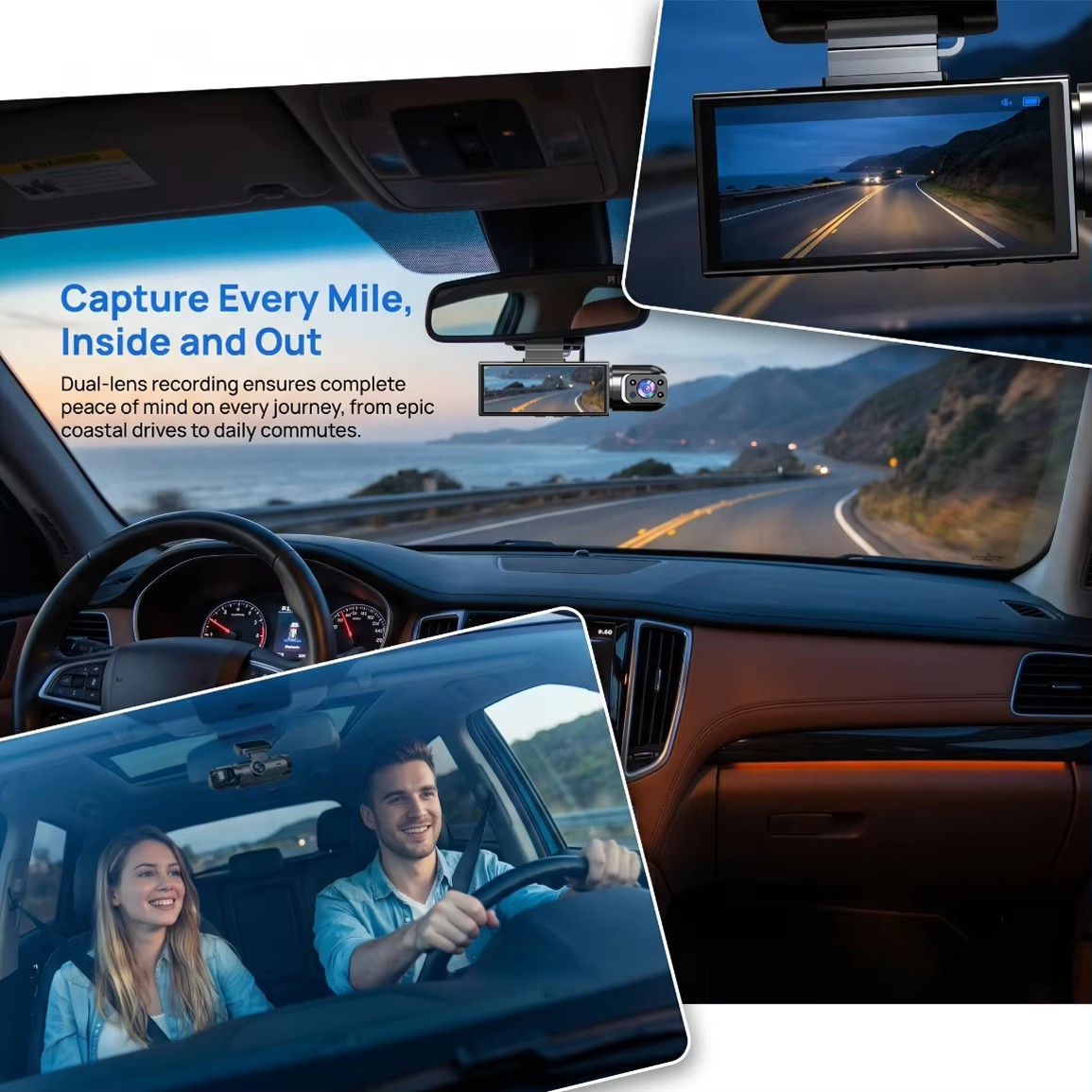 DashCamera - Køretøjsikkerhed Dashboard Dobbelt Linse Video Kamera Optager