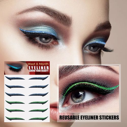 Genanvendelige eyeliner-stickers, 6 par