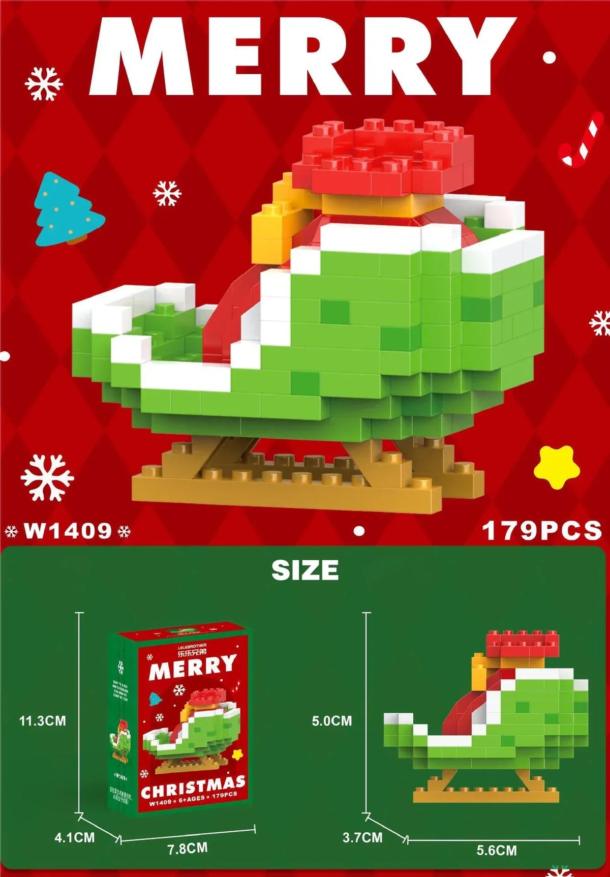 Kletshuts™ HolidayBlocks 1+1 GRATIS: Børn Kreative Mikro Bygge Blokke Jul Helligdag Udgave