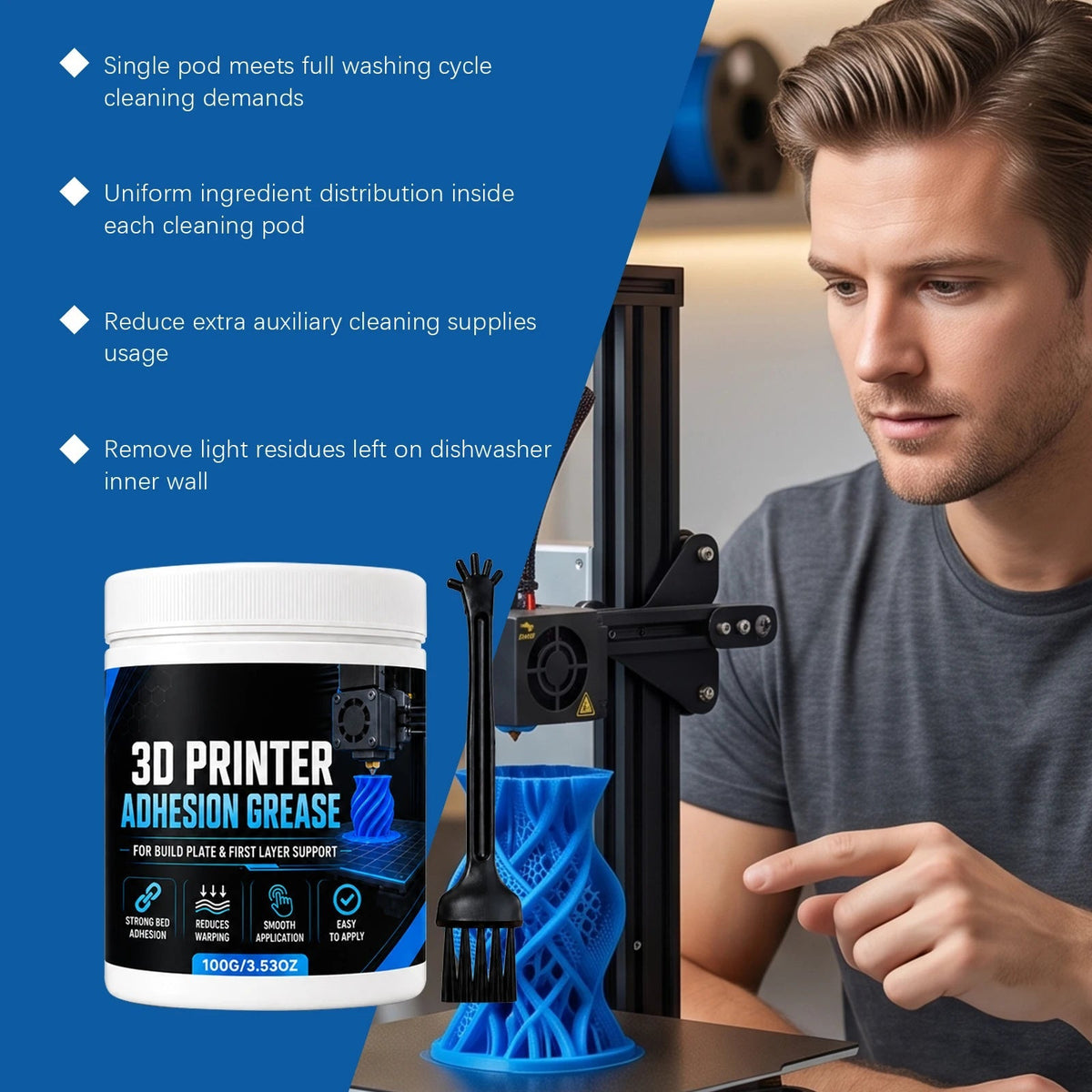 AdhesionGrease - 3D Printer Adhesion Bed Grease For Reliable First Layers