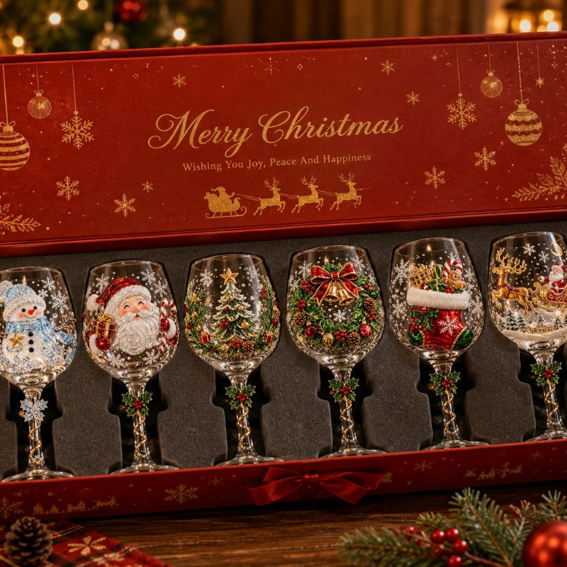 HolidayGlass: Elegant Og Festlig Print Design Feriedrikglas