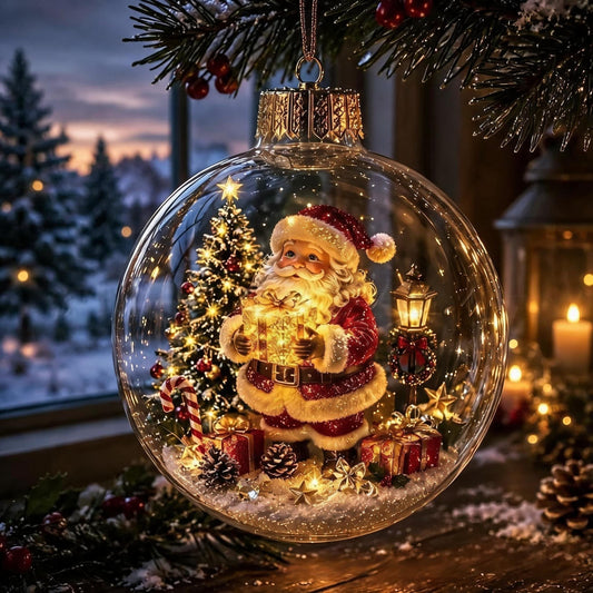 ChristmasOrnament – Glødende Jule Mini Vinter Verden Hus Dekor Ornament