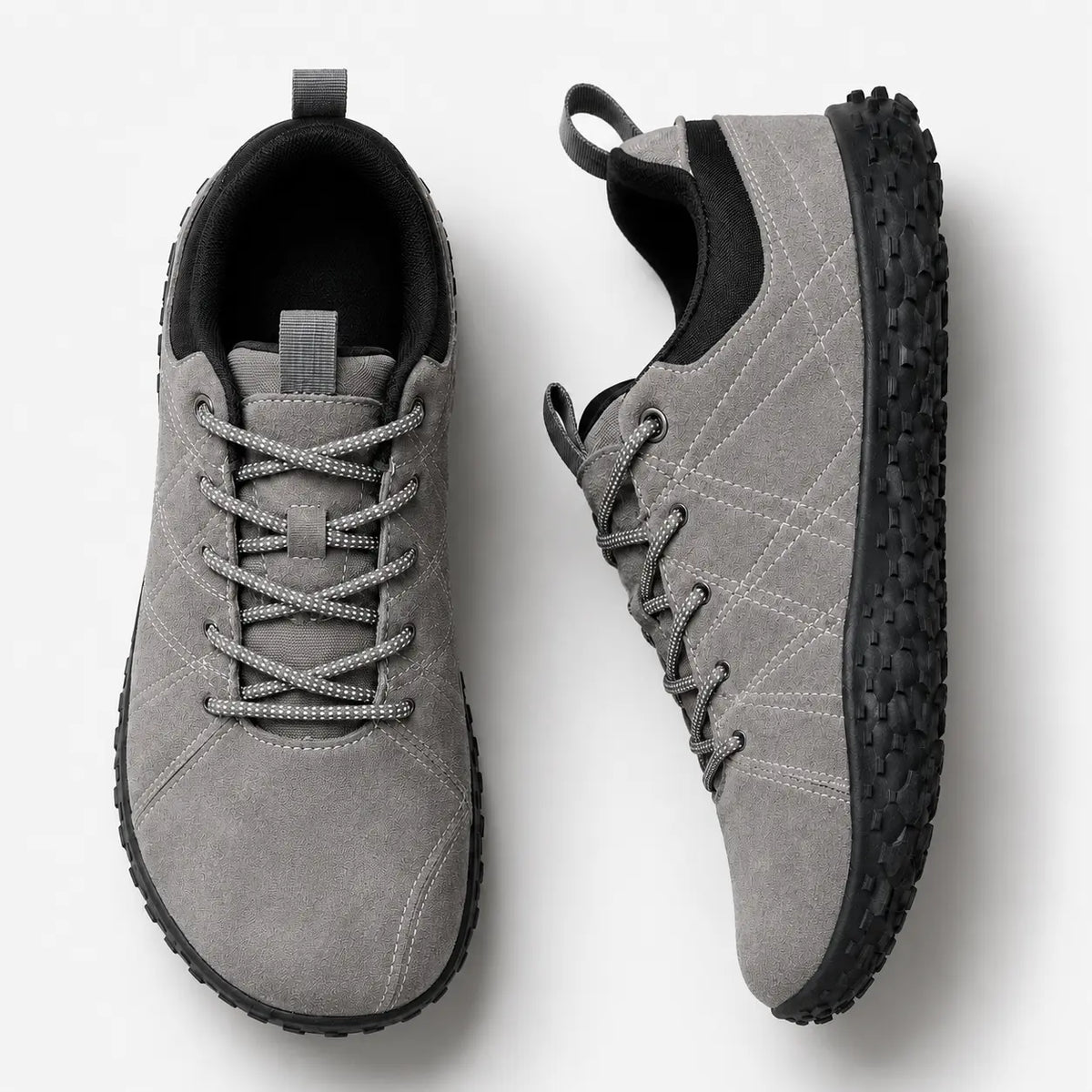 Ortopædiske barfodsvandresneakers i ruskind med bred tåboks – unisex