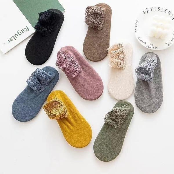 Happy™ LaceSocks: 6 Par Blonder Varm Uld Kvinder Sokker
