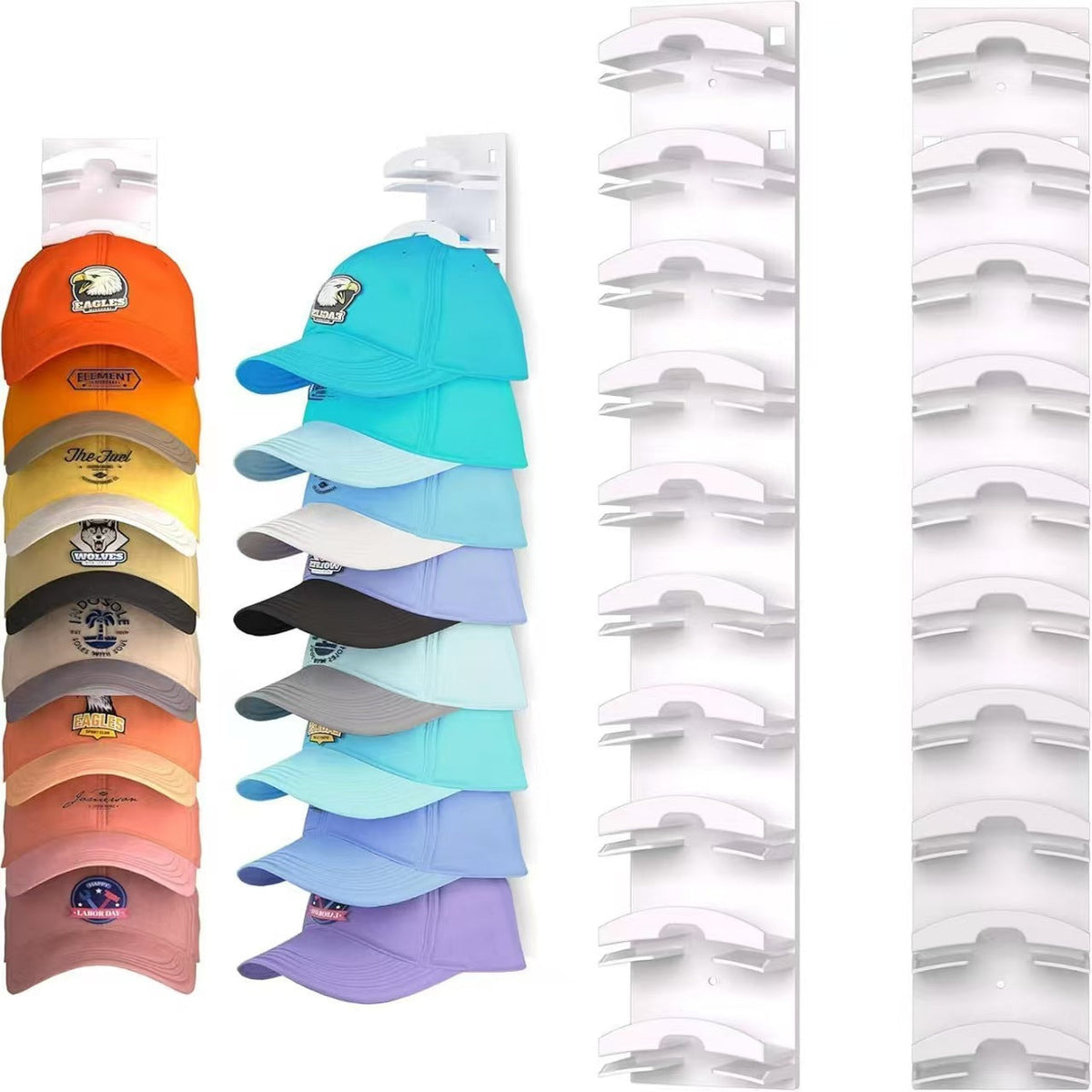 GlideHold® HatOrganizer 1+1 GRATIS: Væg Monteret Hat Arrangør Rack