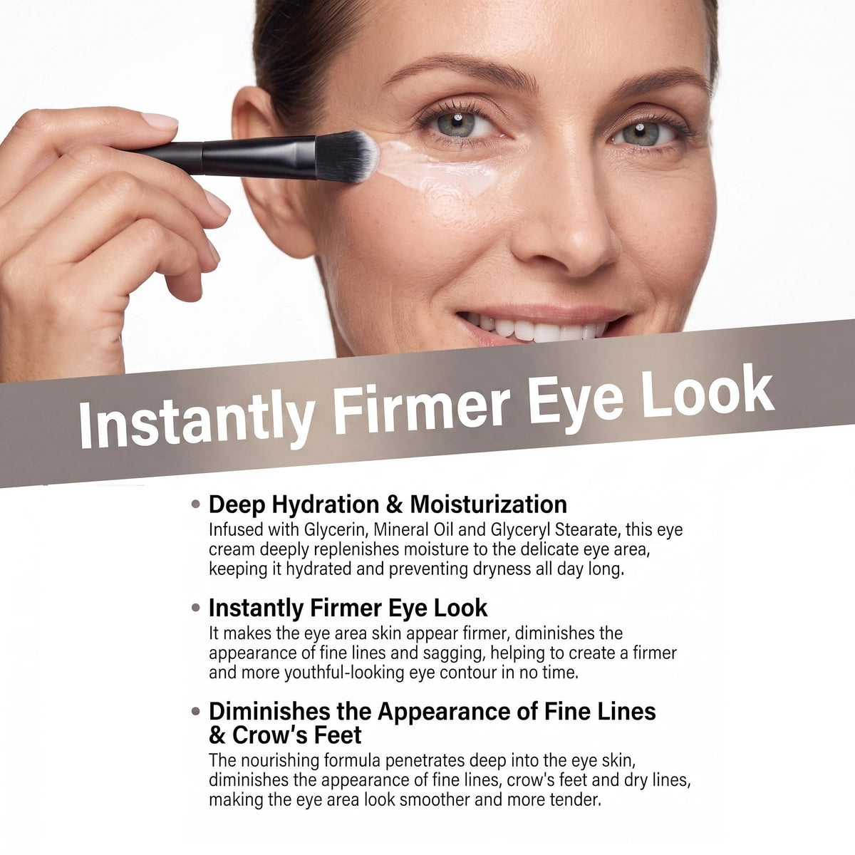 EyeCream 1+1 GRATIS: Hydrerende Opstrammende Anti-Mørke Rande Øjen Creme Serum
