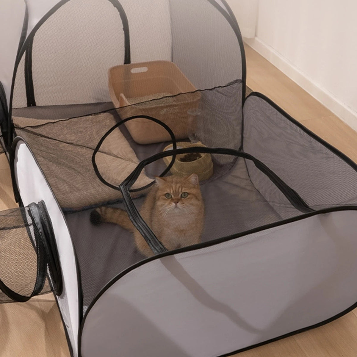 Catfri® CatPlaypen: Indendørs og Udendørs Foldbar Katlegegård Telt