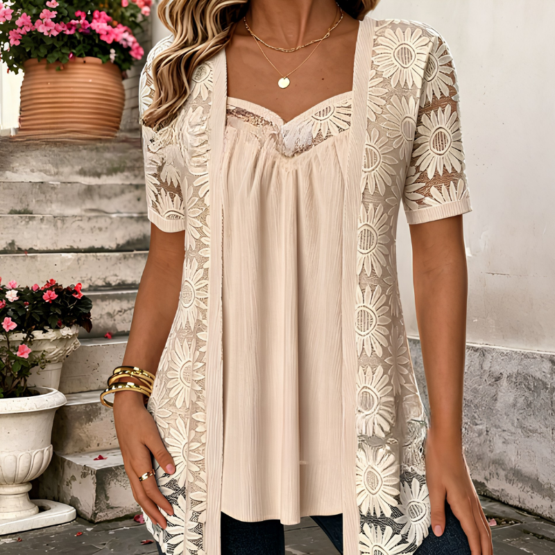 Icone™ LayeredBlouse: Kvinders Elegante Sofistikerede Casual Lagdelt Bluse
