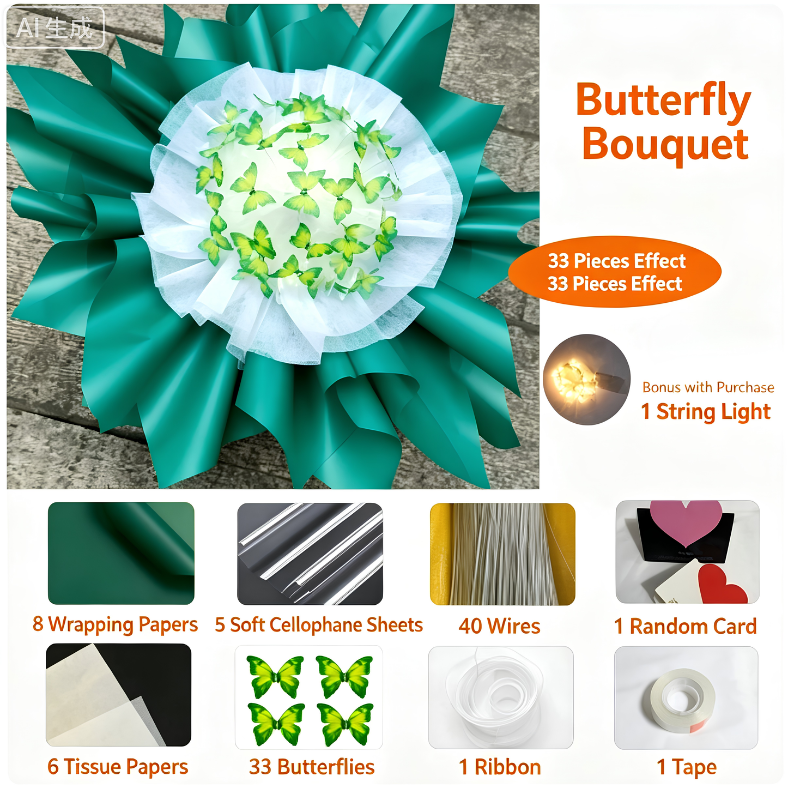 ButterflyBouquet™ - DIY Håndlavet Blomster Sommerfugle Bouquet Håndværk
