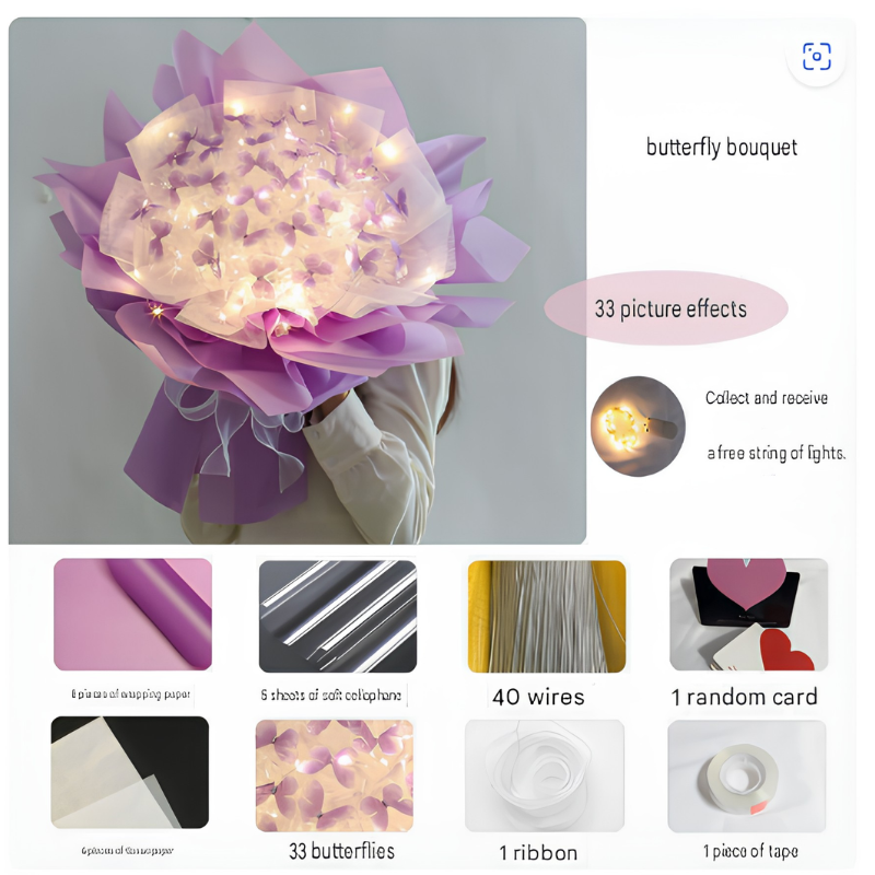 ButterflyBouquet™ - DIY Håndlavet Blomster Sommerfugle Bouquet Håndværk