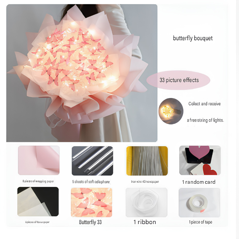 ButterflyBouquet™ - DIY Håndlavet Blomster Sommerfugle Bouquet Håndværk