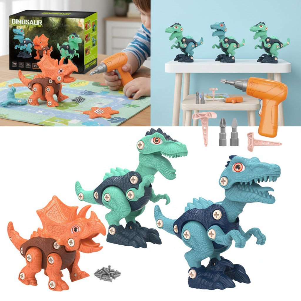 Kletshuts™ DinoBuilder: Byg-Og-Spil Lærerigt Dino Bygger Konstruktion Sæt