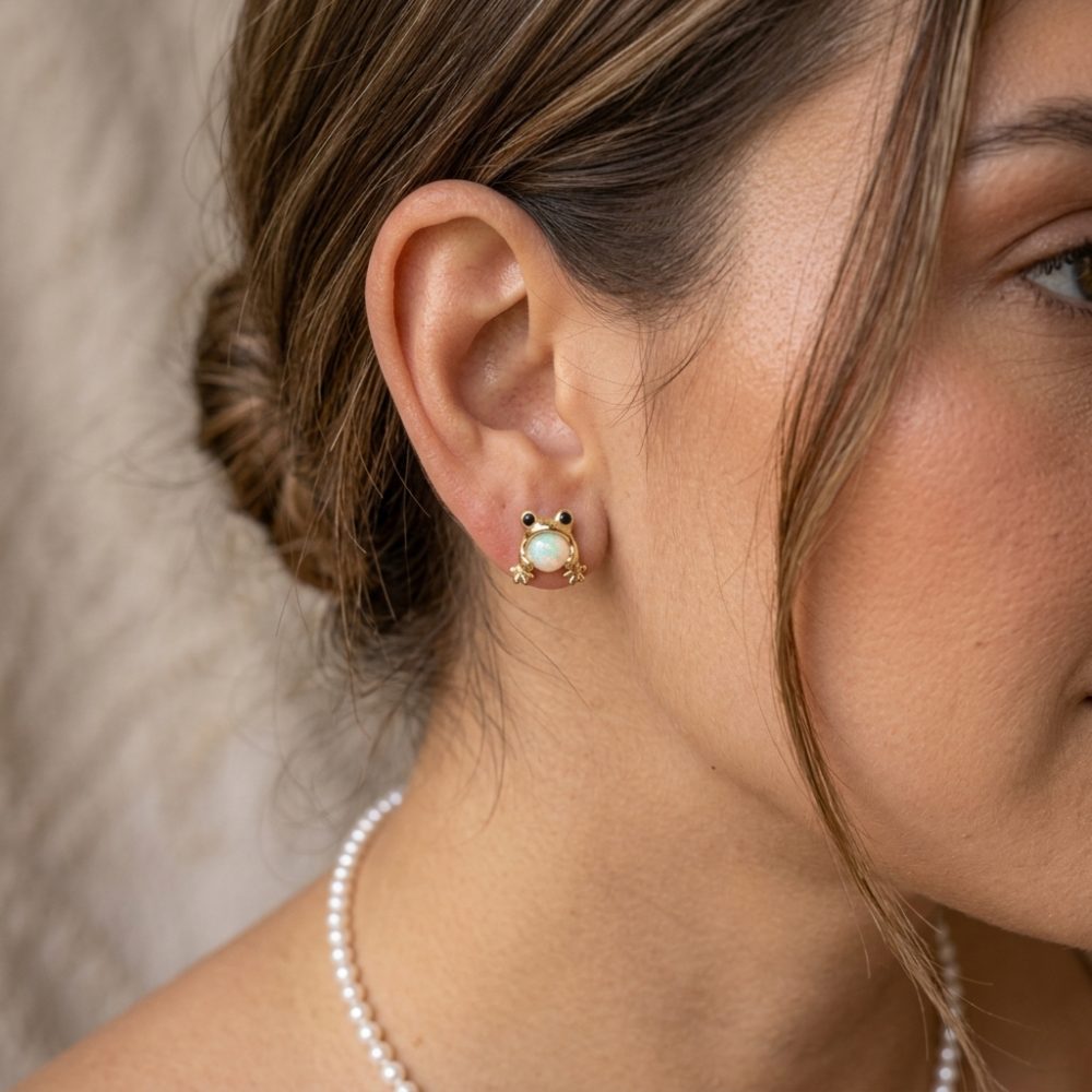 Jewelance™ FrogGem 1+1 GRATIS: Minimalistiske Mode Frog Gem Øreringe