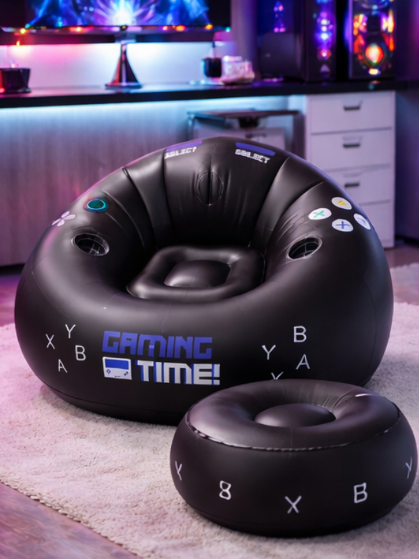 InflatableSeat: Nem Opbevaring Hyggelig Bærbar Gaming Oppustelig Sæde