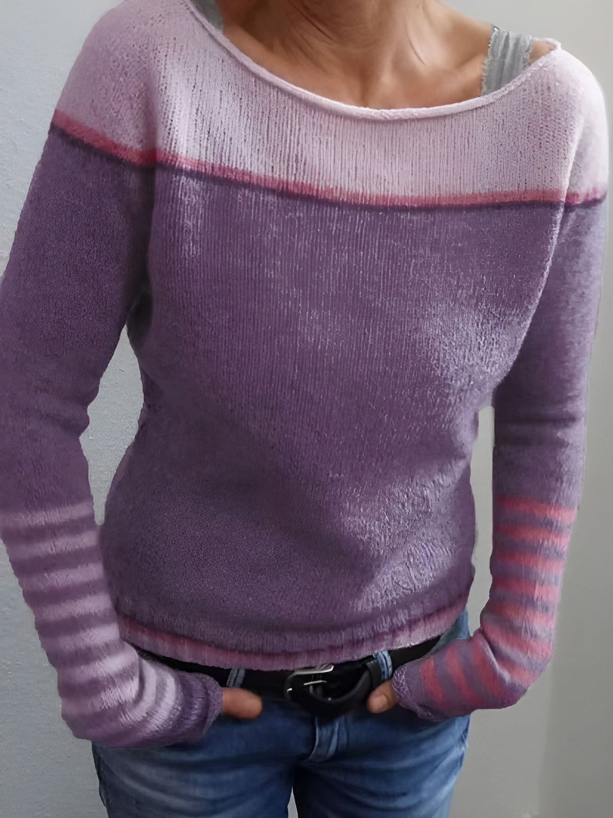 Icone™ CozyStripe - Stilfuldt Tidløst Mønster Afslappet Pasform Hyggelig Stribet Sweater