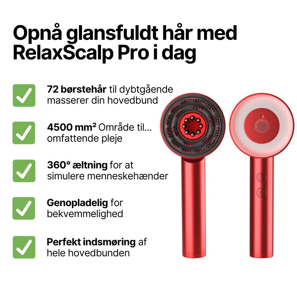 Nærbillede af detaljer på RelaxScalp Pro hovedbundsmassager med oliebeholder