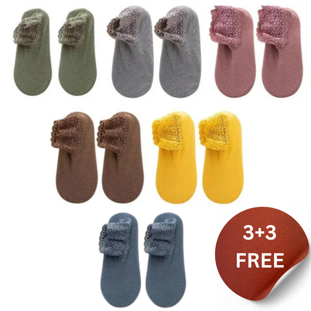 Happy™ LaceSocks: 6 Par Blonder Varm Uld Kvinder Sokker