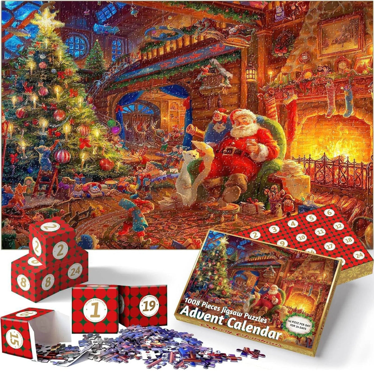 PuzzleAdvent - 24 Jigsaw Puzzle Advent Kalender (Tilfældigt Design)