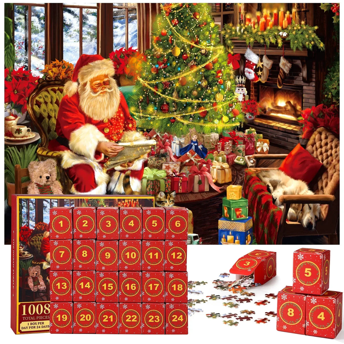 PuzzleAdvent - 24 Jigsaw Puzzle Advent Kalender (Tilfældigt Design)