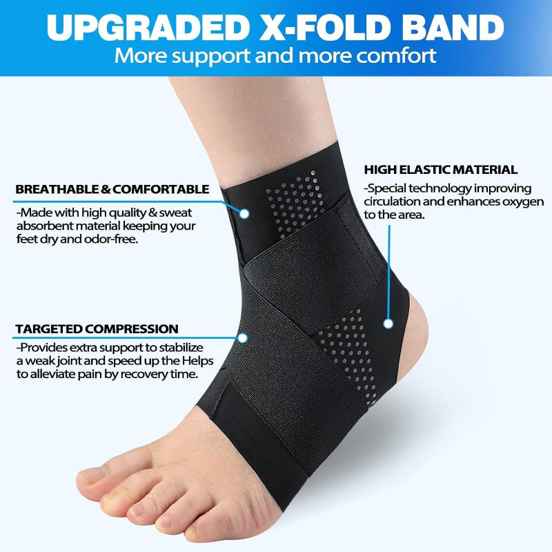Happy™ AnkleSupport 1+1 GRATIS: Åndbar Ankelkompression Smerte Lindring Hele Dagen Støtte