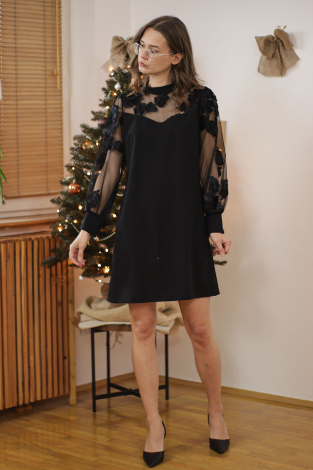 Icone™ MeshDress: Sofistikeret Moderne Stil A-Line Mesh Kjole