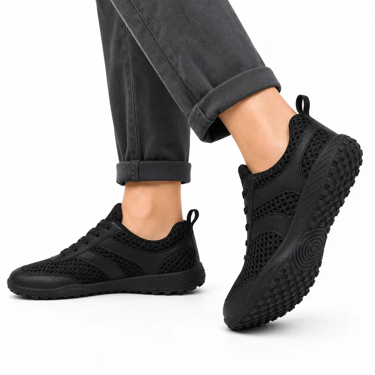 Barfodssneakers med bred tåboks – åndbare og skridsikre, unisex