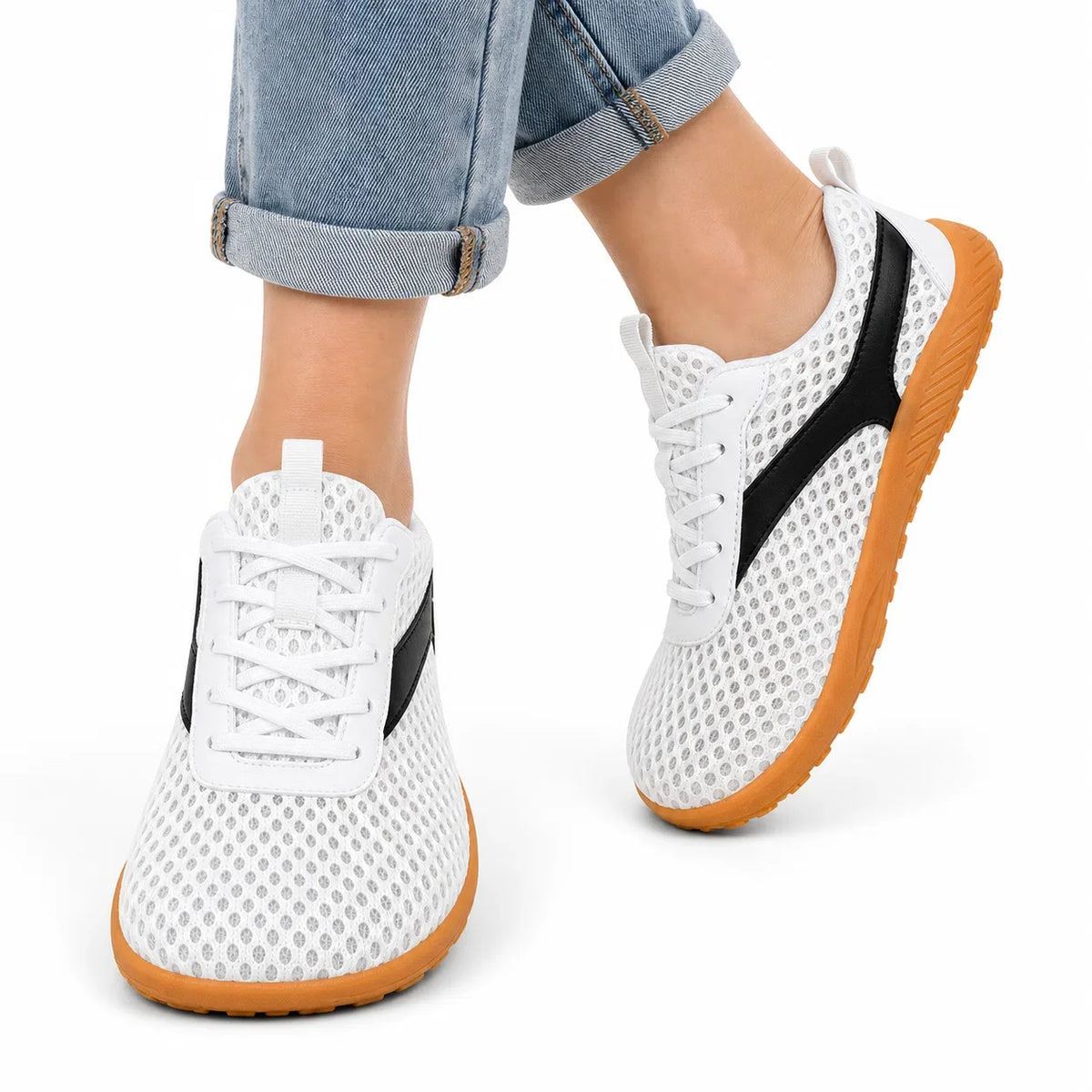 Barfodssneakers med bred tåboks – åndbare og skridsikre, unisex
