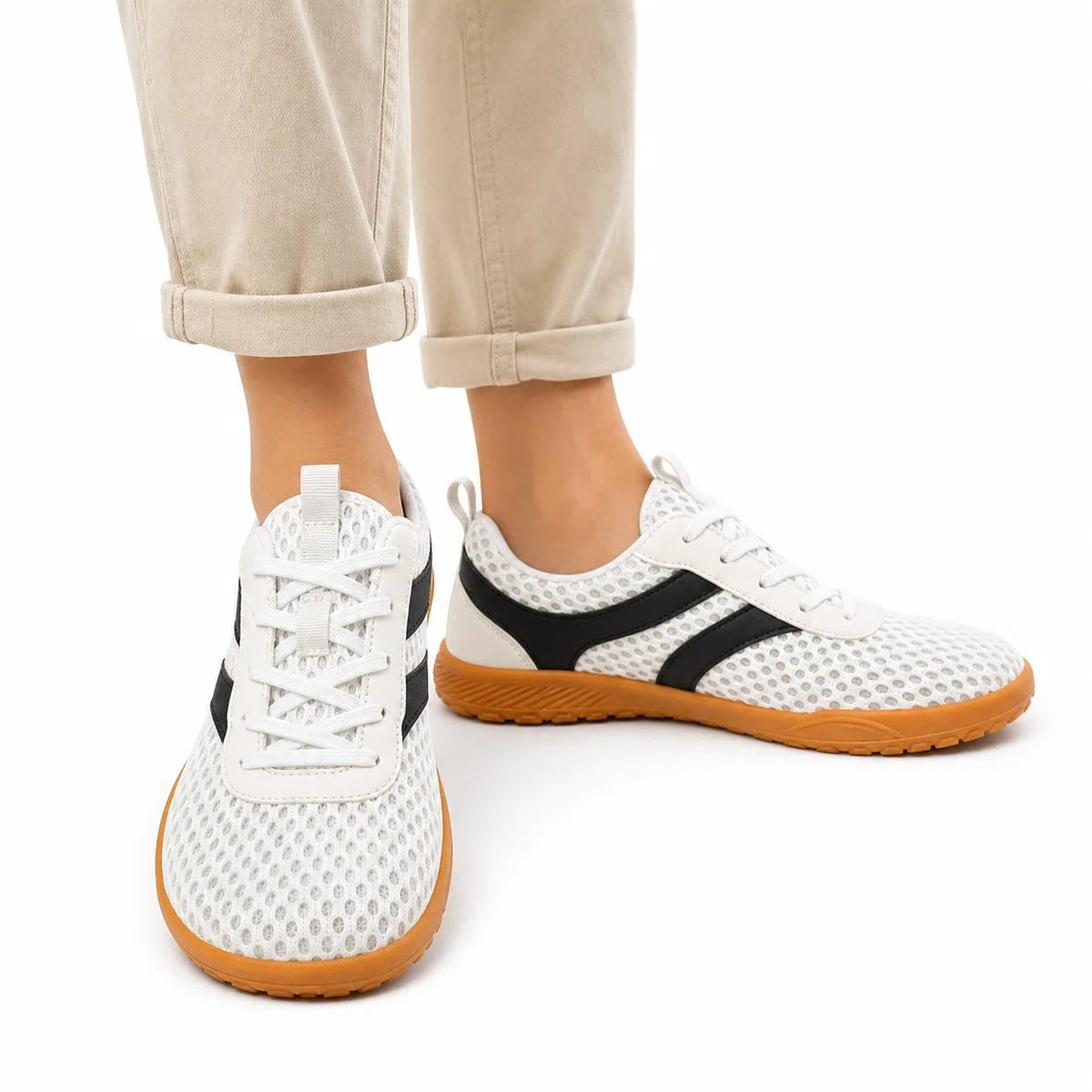 Barfodssneakers med bred tåboks – åndbare og skridsikre, unisex