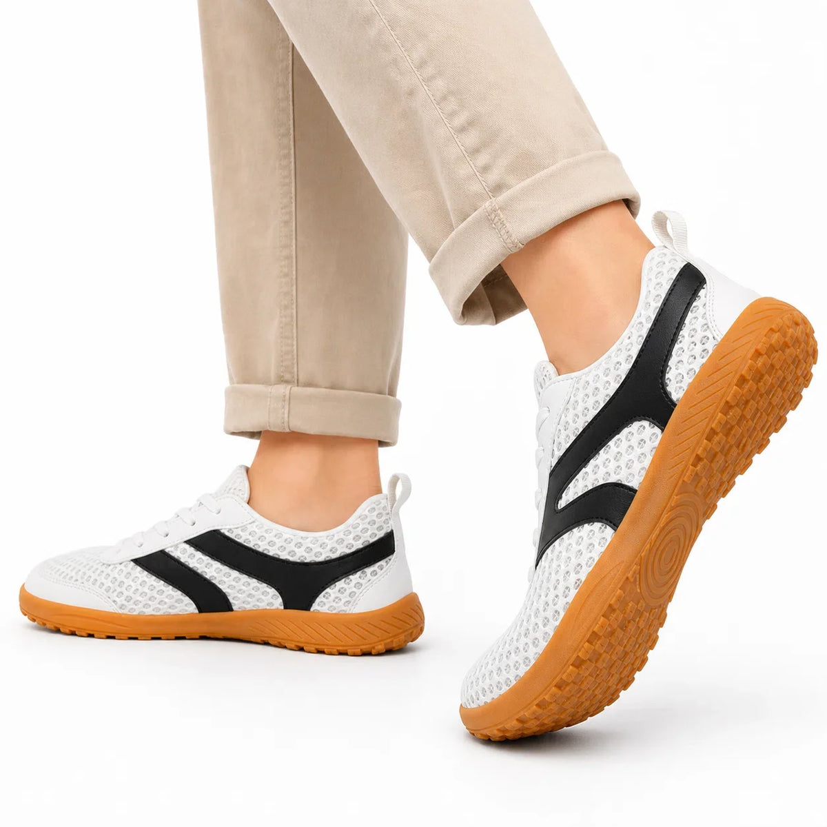 Barfodssneakers med bred tåboks – åndbare og skridsikre, unisex